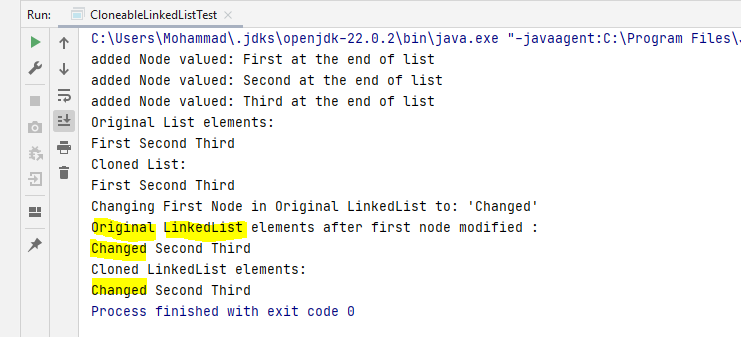 Output shallow copy